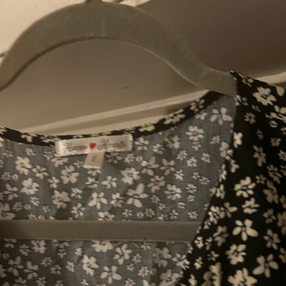 Floral Black and White Dress - Picture 2 of 2